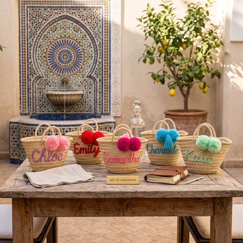 Wholesale Personalized Straw Basket, Customized Woven Beach Bag for Women