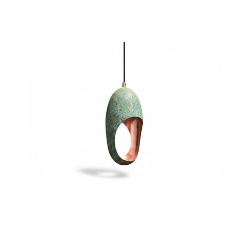 Bring a unique artistic statement with an Art of handmade single verdigris pendant