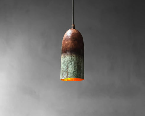 Enhance your modern space with an Art of handmade copper cylinder pendant