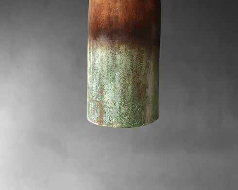 Enhance your modern space with an Art of handmade copper cylinder pendant