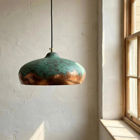 Upgrade your kitchen decor with a stunning Art of handmade bicolor copper light set.