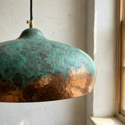 Upgrade your kitchen decor with a stunning Art of handmade bicolor copper light set.