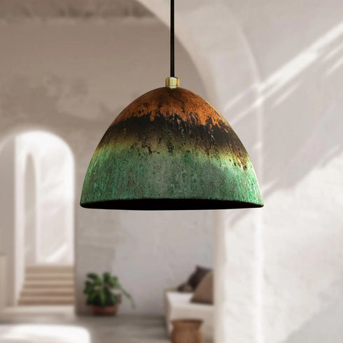 Elevate your interior style with an Art of handmade patina dome light
