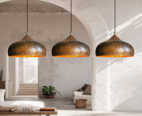 Elevate your interior style with an Art of handmade brass bell light.