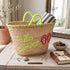 Handwoven Moroccan “Hello Summer” Palm Leaf Basket