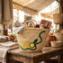 Handwoven authentic Moroccan Palm Leaf Basket with Lemon Embroidery