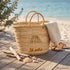 Handwoven Moroccan Palm Leaf Basket with Natural Seashell Embroidery