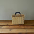 Handwoven Moroccan Straw Basket Bag with Leather Handles
