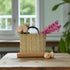 Handwoven Moroccan Straw Basket Bag with Leather Handles