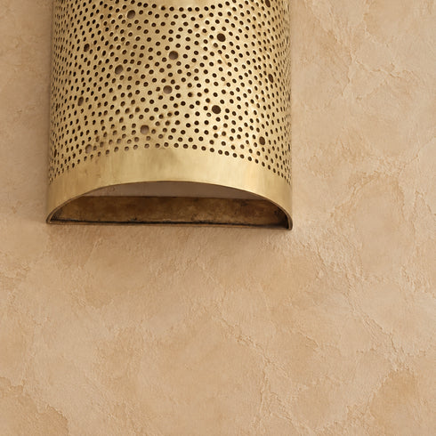 Moroccan Brass Wall Sconce, Handmade Pierced Metal Wall Light, Boho Moroccan Lighting Fixture