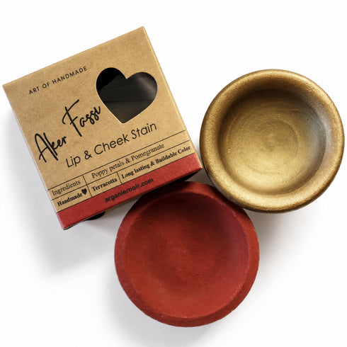 Aker Fassi Bundle – Classic Red & Warm Brick Moroccan Lip & Cheek Tint