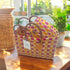 Moroccan Handwoven Straw Tote Bag with Leather Handles – Pink & Orange