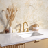 Widespread Bathroom Faucet with Cross Handles – Unlacquered Brass