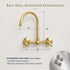 Ball-Style Wall-Mount Kitchen Faucet with Cross Handles – Unlacquered Brass