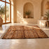 Beni Ourain Rug, Brown Moroccan Wool Rug, Black Stripe Berber Area Rug, Handmade Shaggy Carpet