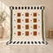Beni Ourain Rug, Moroccan Wool Rug, White Rust Brown Geometric Berber Area Rug, Handmade Wool Carpet