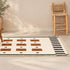 Beni Ourain Rug, Moroccan Wool Rug, White Rust Brown Geometric Berber Area Rug, Handmade Wool Carpet