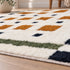 Beni Ourain Rug, Moroccan Wool Rug, White Rust Brown Geometric Berber Area Rug, Handmade Wool Carpet