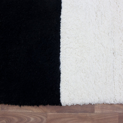 Black White Moroccan Wool Rug, Checkerboard Berber Rug, Handmade Geometric Area Carpet, Modern Wool Rug