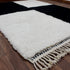 Black White Moroccan Wool Rug, Checkerboard Berber Rug, Handmade Geometric Area Carpet, Modern Wool Rug