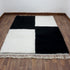 Black White Moroccan Wool Rug, Checkerboard Berber Rug, Handmade Geometric Area Carpet, Modern Wool Rug