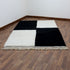 Black White Moroccan Wool Rug, Checkerboard Berber Rug, Handmade Geometric Area Carpet, Modern Wool Rug