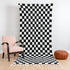 Black and White Checkered Rug, Moroccan Wool Rug, Handmade Berber Area Rug, Checkerboard Carpet
