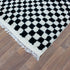 Black and White Checkered Rug, Moroccan Wool Rug, Handmade Berber Area Rug, Checkerboard Carpet