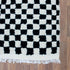 Black and White Checkered Rug, Moroccan Wool Rug, Handmade Berber Area Rug, Checkerboard Carpet