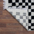 Black and White Checkered Rug, Moroccan Wool Rug, Handmade Berber Area Rug, Checkerboard Carpet