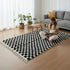 Black and White Checkered Rug, Moroccan Wool Rug, Handmade Berber Area Rug, Checkerboard Carpet