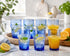Dress a vibrant tablescape with our Art of handmade blue Moroccan Beldi glasses.