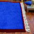 Blue Moroccan Rug, Handmade Berber Wool Rug, Solid Blue Area Rug, Burgundy Border, Beni Ourain Carpet