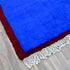 Blue Moroccan Rug, Handmade Berber Wool Rug, Solid Blue Area Rug, Burgundy Border, Beni Ourain Carpet