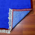 Blue Moroccan Rug, Handmade Berber Wool Rug, Solid Blue Area Rug, Burgundy Border, Beni Ourain Carpet