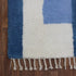 Blue Moroccan Wool Rug, Geometric Berber Rug, Brown Ivory Handmade Area Carpet, Modern Abstract Rug
