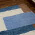 Blue Moroccan Wool Rug, Geometric Berber Rug, Brown Ivory Handmade Area Carpet, Modern Abstract Rug