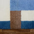 Blue Moroccan Wool Rug, Geometric Berber Rug, Brown Ivory Handmade Area Carpet, Modern Abstract Rug