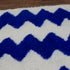 Blue Moroccan Wool Rug, White Zigzag Berber Rug, Handmade Geometric Area Carpet, Modern Beni Ourain Rug