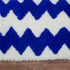 Blue Moroccan Wool Rug, White Zigzag Berber Rug, Handmade Geometric Area Carpet, Modern Beni Ourain Rug