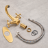 Brasslux 3-in-1 Bathroom Faucet with Cross Handles – Unlacquered Brass