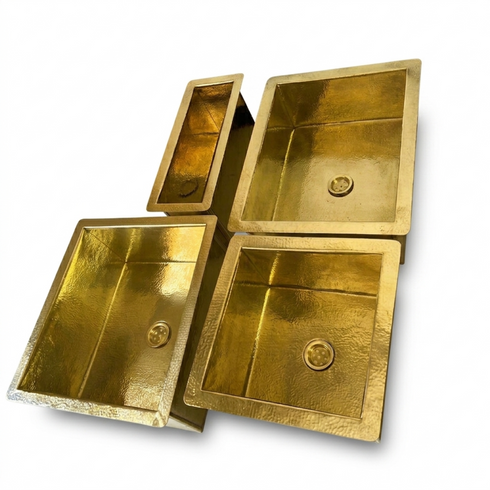 Transform your counter with a luxurious Art of handmade brass rectangular sink.