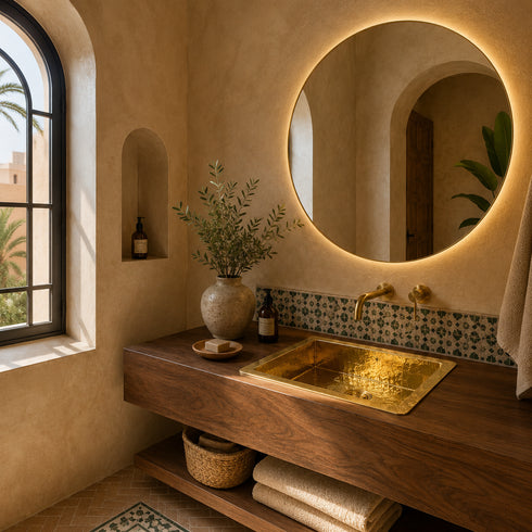 Transform your counter with a luxurious Art of handmade brass rectangular sink.