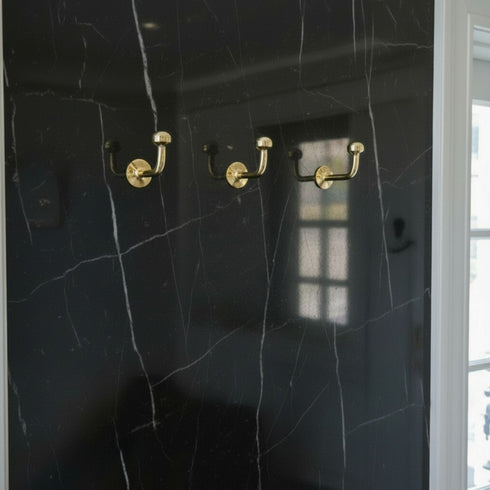Handmade minimalist brass wall hook for modern home decor