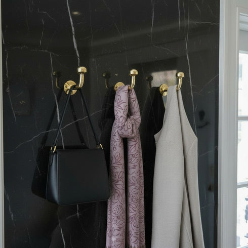 Handmade minimalist brass wall hook for modern home decor