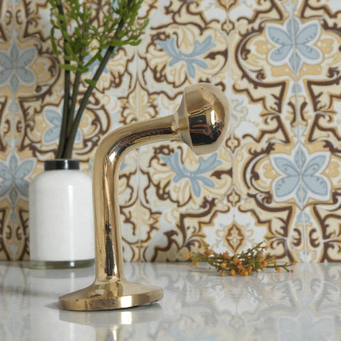 Handmade minimalist brass wall hook for modern home decor