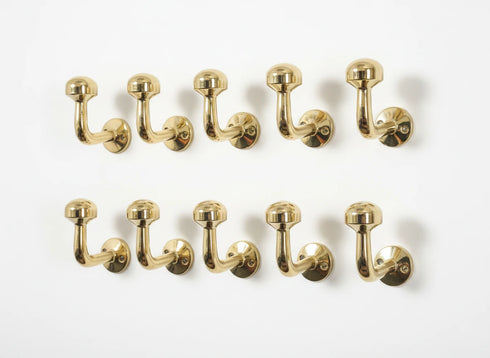 Handmade minimalist brass wall hook for modern home decor