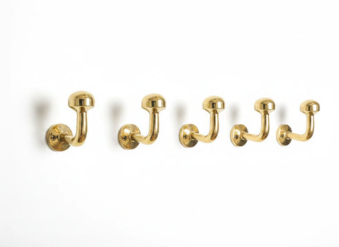 Handmade minimalist brass wall hook for modern home decor