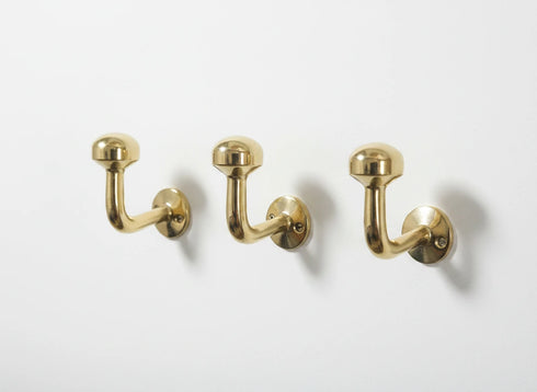 Handmade minimalist brass wall hook for modern home decor