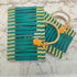 Handwoven Moroccan Straw Tote Bag – Teal & Natural Beige
